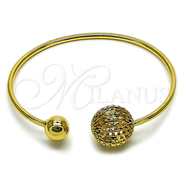 Aro Individual 07.282.0056 Oro Laminado, Diseño de Bola, Diamantado, Tono Dorado (Thickness, One size fits all)