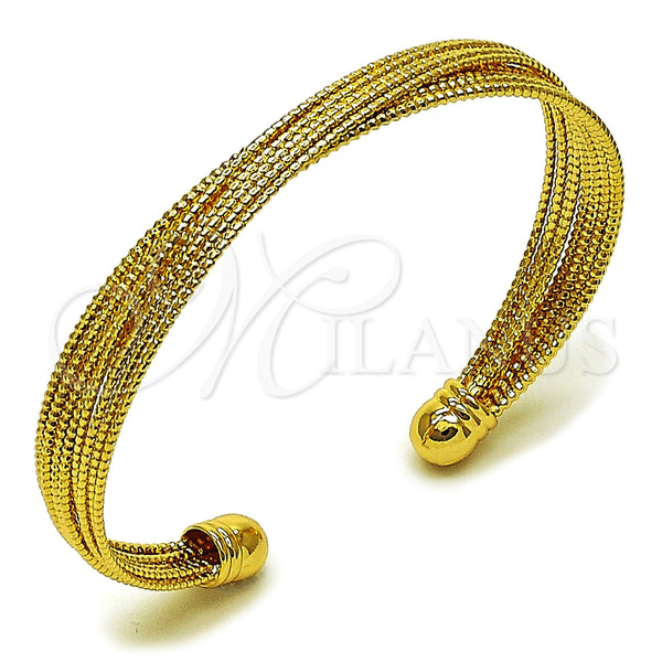 Aro Individual 07.282.0061 Oro Laminado, Diseño de Torcido, Diamantado, Tono Dorado (Thickness, One size fits all)