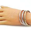 Aro Trio 07.282.0062.04 Oro Laminado, Diseño de Hueco, Diamantado, Tres Tonos (Thickness, Size 4 (2.25 Diameter))