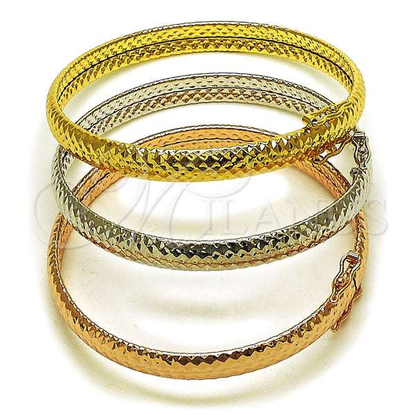 Aro Trio 07.282.0062.04 Oro Laminado, Diseño de Hueco, Diamantado, Tres Tonos (Thickness, Size 4 (2.25 Diameter))