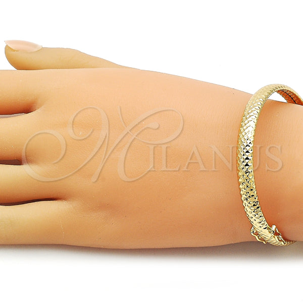 Aro Individual 07.282.0063.04 Oro Laminado, Diseño de Hueco, Diamantado, Tono Dorado (Thickness, Size 4 (2.25 Diameter))