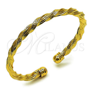 Aro Individual 07.282.0065 Oro Laminado, Diseño de Torcido y Llave Griega, Pulido, Tono Dorado (05 MM Thickness, One size fits all)