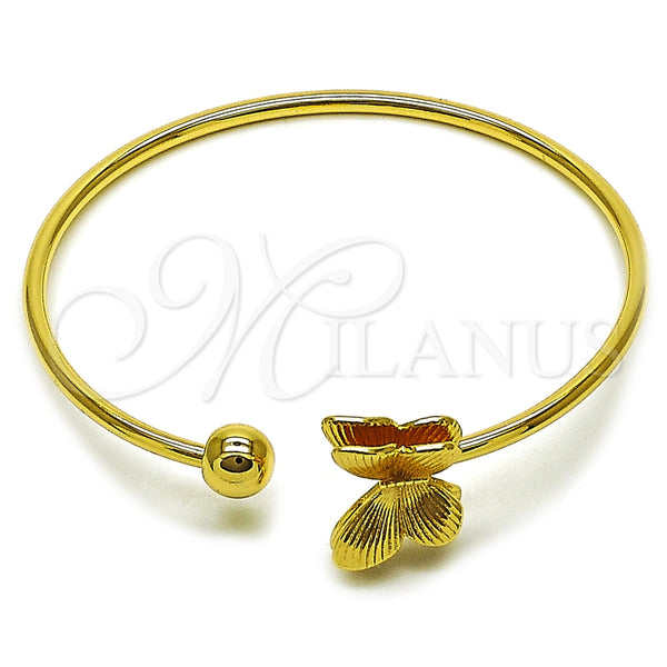 Aro Individual 07.282.0067 Oro Laminado, Diseño de Mariposa y Bola, Pulido, Tono Dorado (Thickness, One size fits all)