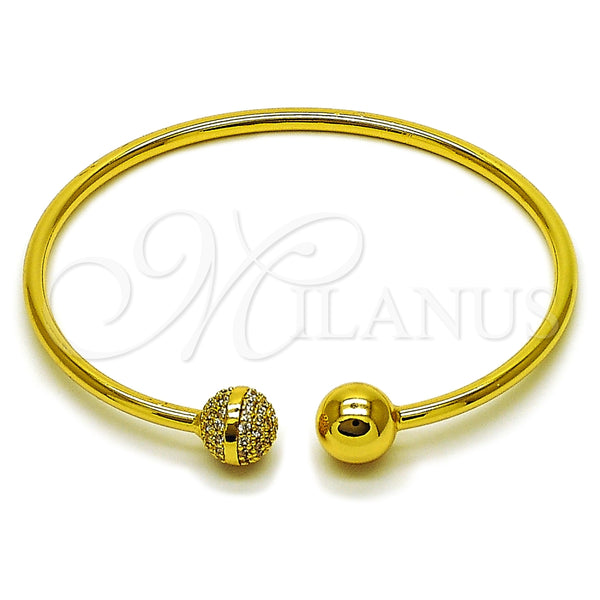 Aro Individual 07.282.0075 Oro Laminado, Diseño de Bola, con Blanca Zirconia Cubica, Pulido, Tono Dorado (03 MM Thickness, One size fits all)