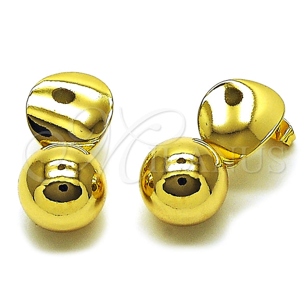 Arete Colgante 02.282.0097 Oro Laminado, Diseño de Bola, Pulido, Tono Dorado