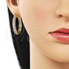 Argolla Huggie 02.282.0100.30 Oro Laminado, con Blanca Zirconia Cubica, Pulido, Tono Dorado