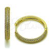 Argolla Huggie 02.282.0100.30 Oro Laminado, con Blanca Zirconia Cubica, Pulido, Tono Dorado