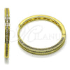Argolla Huggie 02.282.0101.35 Oro Laminado, con Blanca Micro Pave, Pulido, Tono Dorado