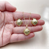 Juego de Arete y Dije de Adulto 10.379.0097 Oro Laminado, Diamantado, Tono Dorado