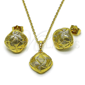 Juego de Arete y Dije de Adulto 10.379.0097 Oro Laminado, Diamantado, Tono Dorado
