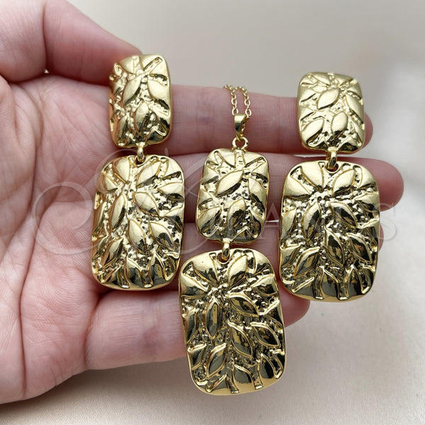 Juego de Arete y Dije de Adulto 10.379.0100 Oro Laminado, Pulido, Tono Dorado