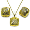 Juego de Arete y Dije de Adulto 10.379.0104 Oro Laminado, Diamantado, Tono Dorado