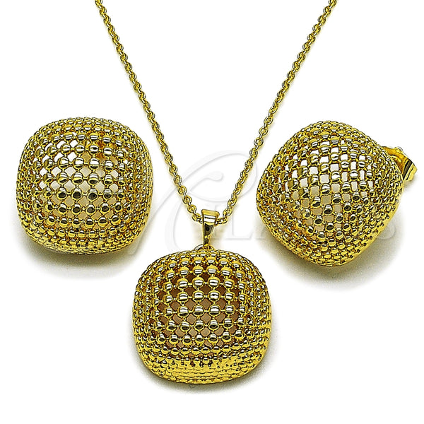 Juego de Arete y Dije de Adulto 10.379.0106 Oro Laminado, Pulido, Tono Dorado