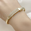 Aro Individual 07.237.0001.05 Oro Laminado, Diseño de Llave Griega, con Blanca Zirconia Cubica, Pulido, Tono Dorado (Thickness, Size 5 (2.50 Diameter))