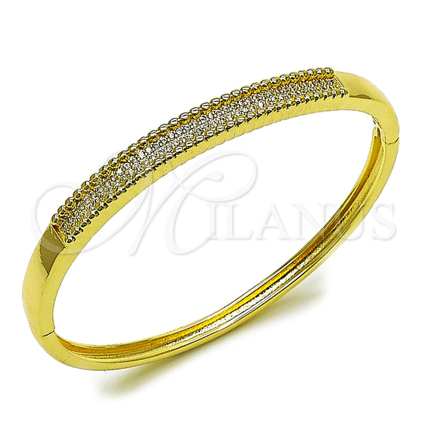 Aro Individual 07.237.0002.04 Oro Laminado, con Blanca Micro Pave, Pulido, Tono Dorado (Thickness, Size 4 (2.25 Diameter))