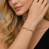 Aro Individual 07.237.0004.04 Oro Laminado, con Blanca Micro Pave, Pulido, Tono Dorado (13 MM Thickness, Size 4 (2.25 Diameter))