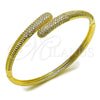 Aro Individual 07.237.0004.04 Oro Laminado, con Blanca Micro Pave, Pulido, Tono Dorado (13 MM Thickness, Size 4 (2.25 Diameter))