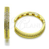 Argolla Huggie 02.237.0037.30 Oro Laminado, Diseño de File, con Blanca Micro Pave, Pulido, Tono Dorado