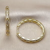 Argolla Huggie 02.237.0038.35 Oro Laminado, con Blanca Micro Pave, Pulido, Tono Dorado