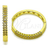 Argolla Huggie 02.237.0039.35 Oro Laminado, con Blanca Zirconia Cubica, Pulido, Tono Dorado