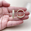 Argolla Huggie 02.237.0041.25 Oro Laminado, con Blanca Zirconia Cubica, Pulido, Tono Dorado