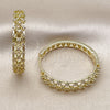 Argolla Huggie 02.204.0064.30 Oro Laminado, Diseño de File, con Blanca Zirconia Cubica, Pulido, Tono Dorado