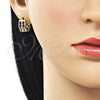 Argolla Huggie 02.237.0043.15 Oro Laminado, con Multicolor Zirconia Cubica, Pulido, Tono Dorado