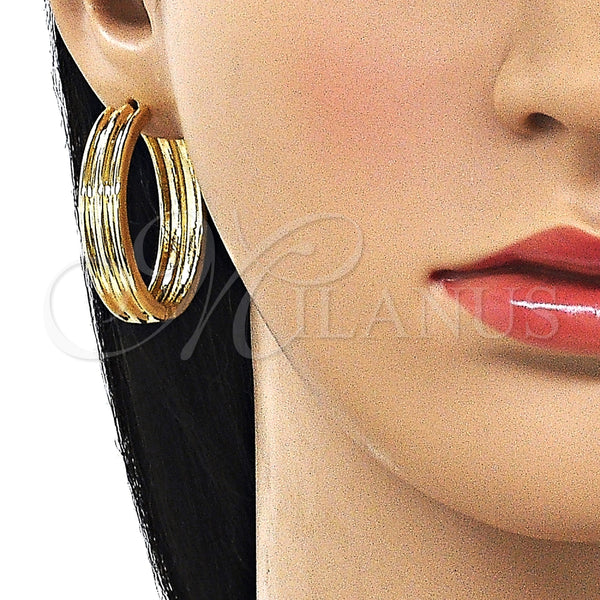 Argolla Huggie 02.237.0045.35 Oro Laminado, Pulido, Tono Dorado