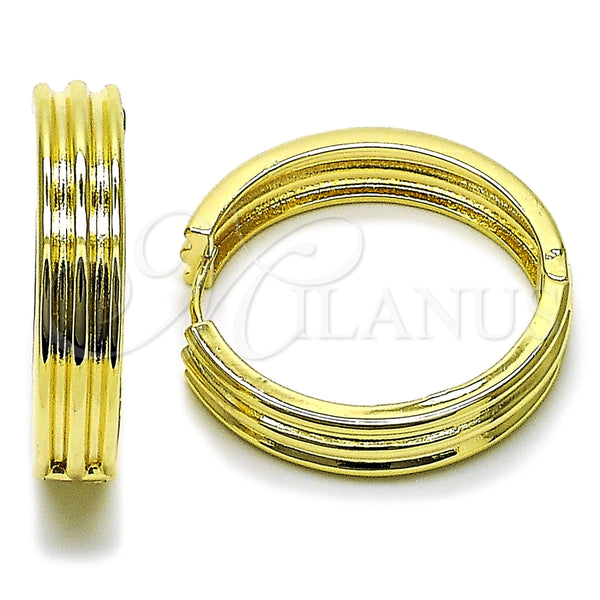 Argolla Huggie 02.237.0045.35 Oro Laminado, Pulido, Tono Dorado