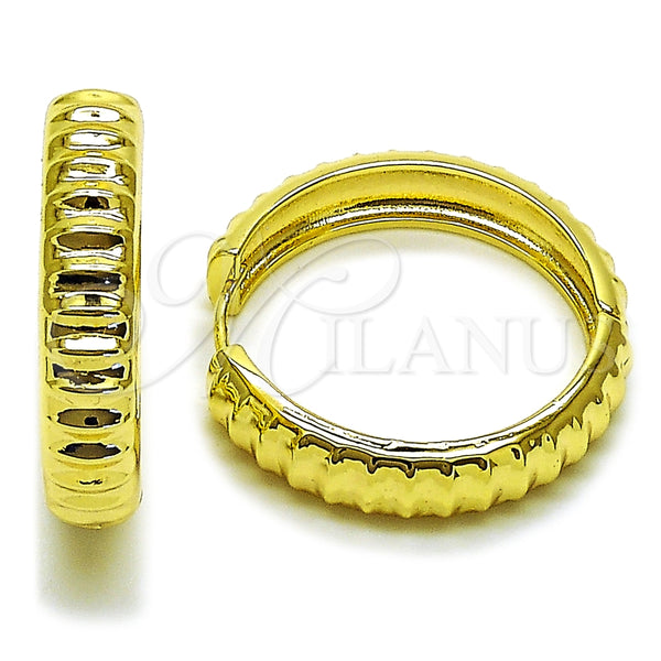 Argolla Huggie 02.237.0050.35 Oro Laminado, Pulido, Tono Dorado