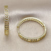 Argolla Huggie 02.237.0051.35 Oro Laminado, con Blanca Micro Pave, Pulido, Tono Dorado