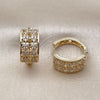 Argolla Huggie 02.266.0066.18 Oro Laminado, Diseño de Corazón, con Blanca Zirconia Cubica, Pulido, Tono Dorado