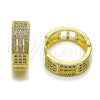 Argolla Huggie 02.266.0068.20 Oro Laminado, con Blanca Zirconia Cubica, Pulido, Tono Dorado