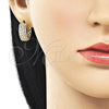 Argolla Huggie 02.266.0072.18 Oro Laminado, con Blanca Zirconia Cubica, Pulido, Tono Dorado