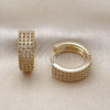 Argolla Huggie 02.266.0074.18 Oro Laminado, con Blanca Zirconia Cubica, Pulido, Tono Dorado