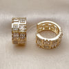 Argolla Huggie 02.283.0356.18 Oro Laminado, Diseño de Baguette, con Blanca Zirconia Cubica, Pulido, Tono Dorado
