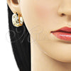 Argolla Huggie 02.283.0358.20 Oro Laminado, Diseño de Estrella, con Blanca Zirconia Cubica, Pulido, Tono Dorado