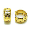 Argolla Huggie 02.283.0358.20 Oro Laminado, Diseño de Estrella, con Blanca Zirconia Cubica, Pulido, Tono Dorado