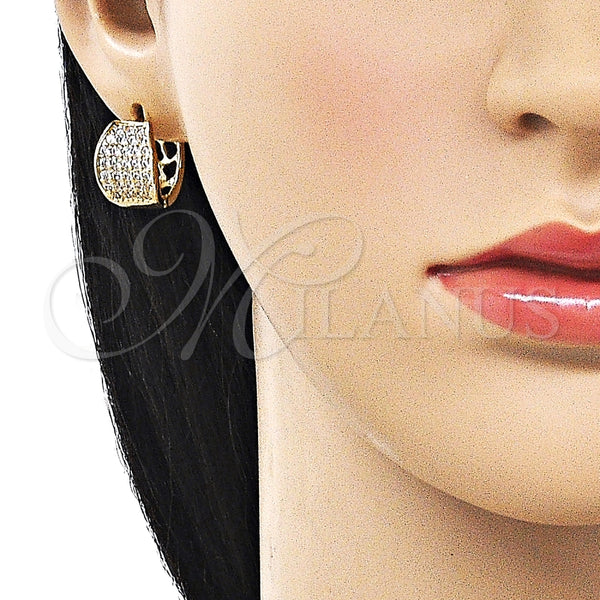 Argolla Huggie 02.283.0360.16 Oro Laminado, con Blanca Zirconia Cubica, Pulido, Tono Dorado