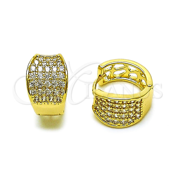 Argolla Huggie 02.283.0360.16 Oro Laminado, con Blanca Zirconia Cubica, Pulido, Tono Dorado