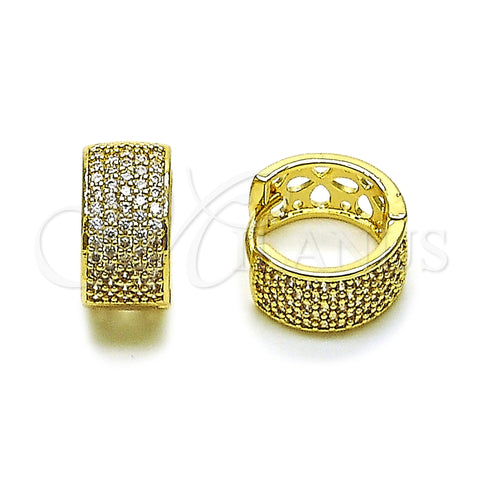 Argolla Huggie 02.283.0367.15 Oro Laminado, con Blanca Zirconia Cubica, Pulido, Tono Dorado