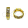 Argolla Huggie 02.283.0368.18 Oro Laminado, con Blanca Micro Pave, Pulido, Tono Dorado