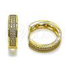 Argolla Huggie 02.283.0369.25 Oro Laminado, con Blanca Zirconia Cubica, Pulido, Tono Dorado