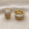 Argolla Huggie 02.283.0373.18 Oro Laminado, con Zirconia Cubica Blanca, Pulido, Tono Dorado