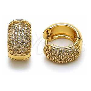 Argolla Huggie 02.283.0373.18 Oro Laminado, con Zirconia Cubica Blanca, Pulido, Tono Dorado