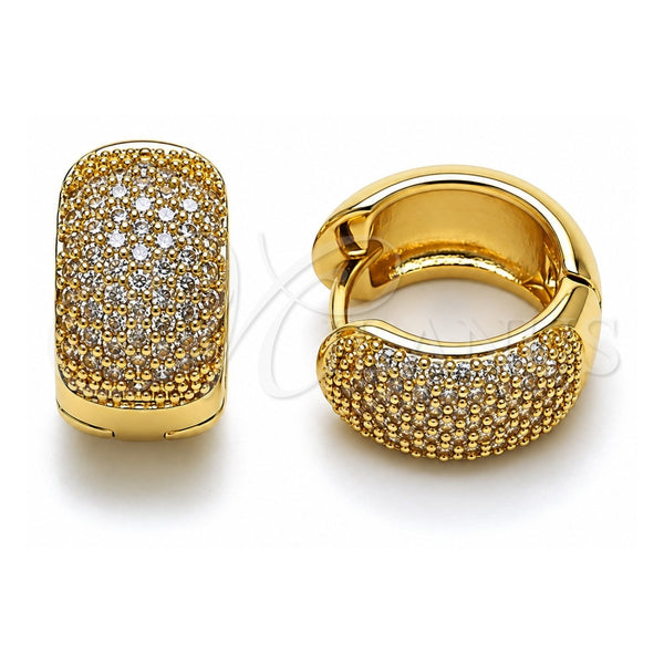 Argolla Huggie 02.283.0373.18 Oro Laminado, con Zirconia Cubica Blanca, Pulido, Tono Dorado