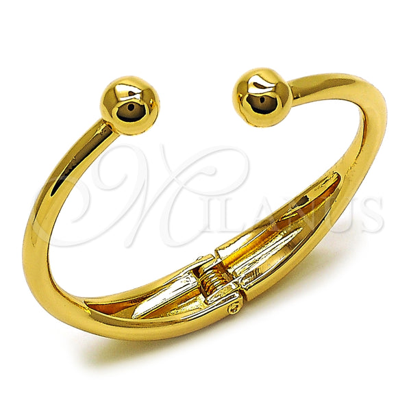 Aro Individual 07.215.0034 Oro Laminado, Diseño de Bola, Pulido, Tono Dorado (Thickness, One size fits all)