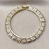 Pulsera Solida 03.213.0408.07 Oro Laminado, Diseño de Corazón, Diamantado, Tono Dorado (Thickness, 7 Inches Length)