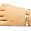 Pulsera Solida 03.213.0399.1.07 Oro Laminado, Diseño de Corazón, Diamantado, Tono Dorado (Thickness, 7 Inches Length)
