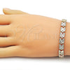 Pulsera Solida 03.196.0036.07 Oro Laminado, Diamantado, Tres Tonos (Thickness, 7 Inches Length)